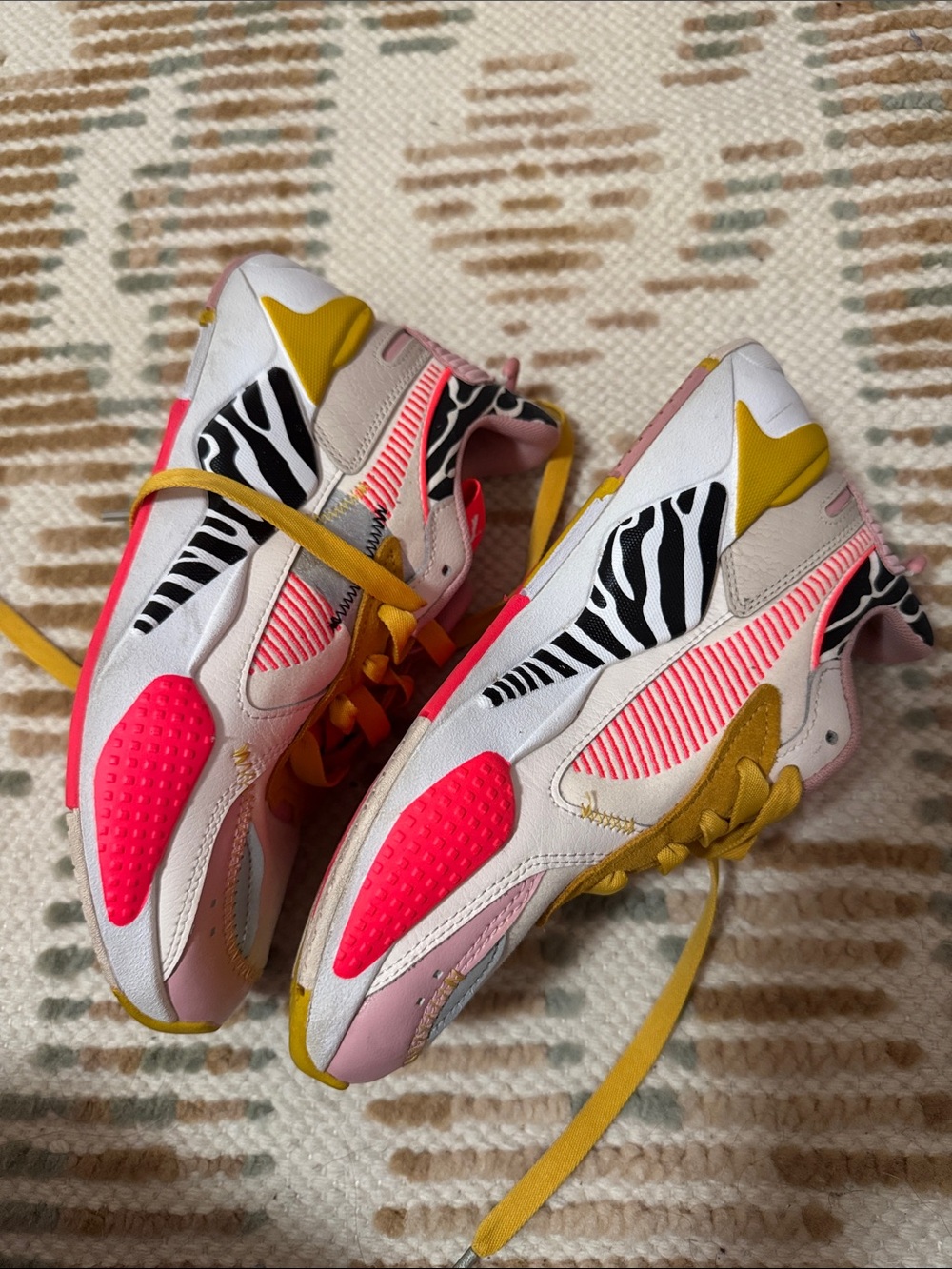 Puma Pink Multicolor Women's Sneakers with Yellow Accents - Picture 4 of 6